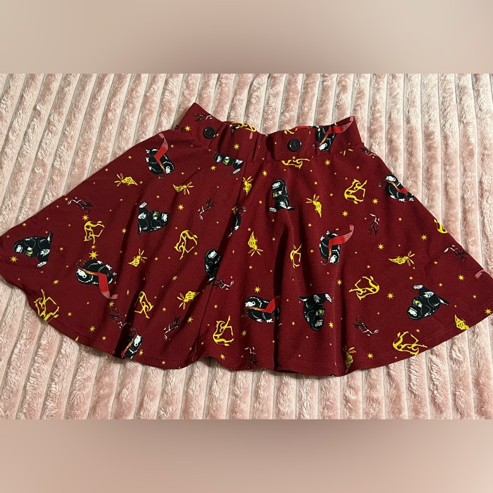 Stylish Red Printed Skirt - Secrets of Dumbledore